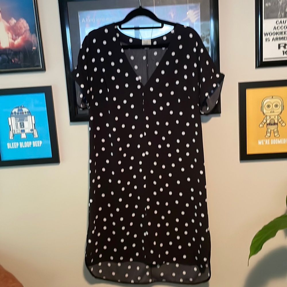 Black and white polka dot dress